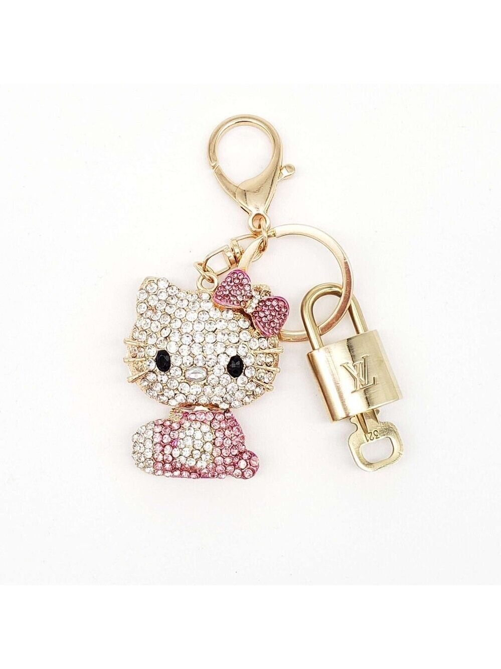Louis Vuitton Gold Lock 🔒 Authentic LV Key + Unbranded Hello Kitty Bag Charm